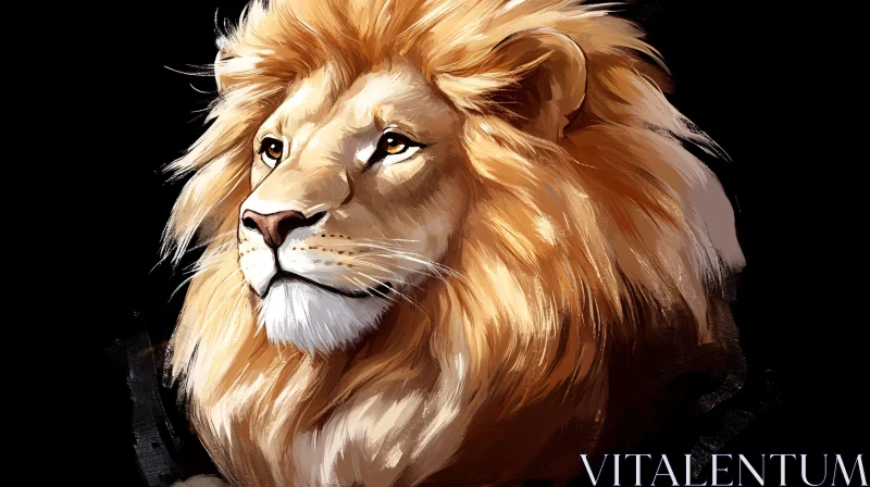 Regal Lion Illustration AI Image