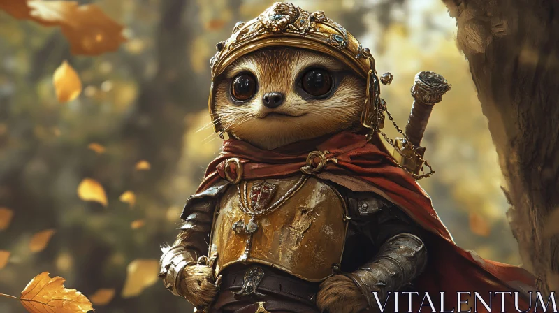 AI ART Armored Meerkat in Autumnal Setting