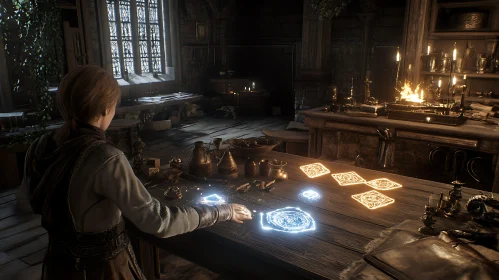 Mystical Spellcasting in an Antique Chamber