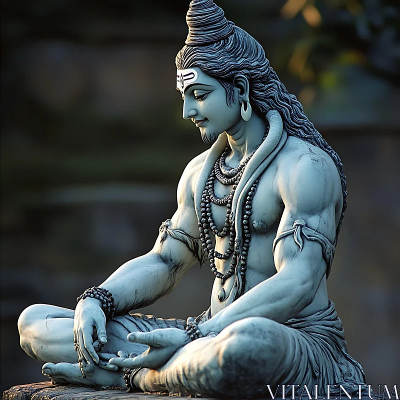 Statue of Meditating Deity Art AI Image