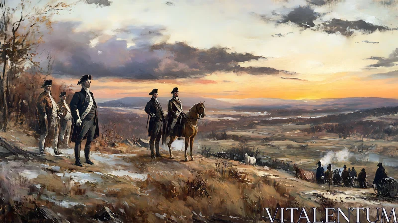 AI ART Sunset Observers: A Historical Landscape Art