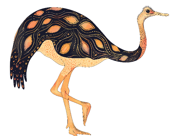 Patterned Ostrich Artwork POD Design