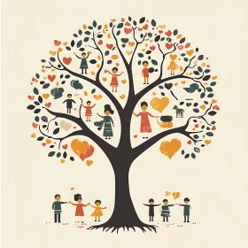 Stylized Family Tree Illustration