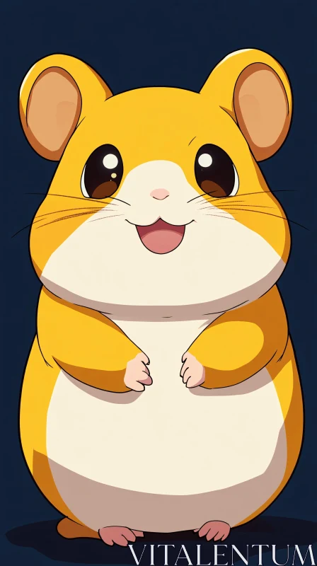 Adorable Yellow Hamster Artwork AI Image