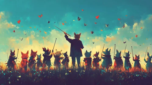 Fantasy Animal Orchestra Art