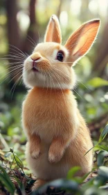 Curious Rabbit in Nature