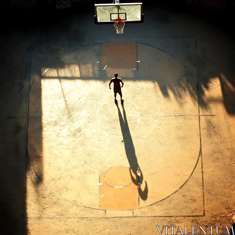 Lone Player on Court AI Image