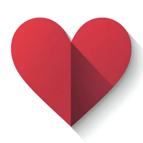 Graphic Red Heart with Shadow