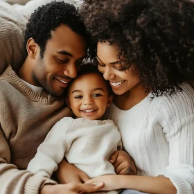 Happy Family Embracing