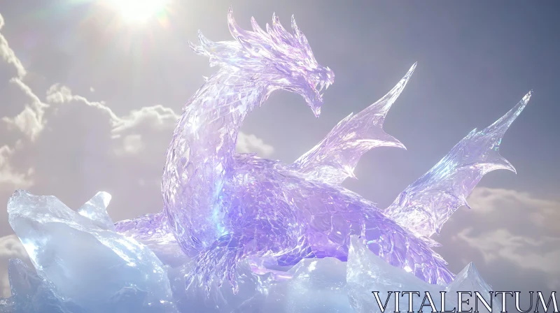 AI ART Frozen Dragon: A Mythical Ice Creature