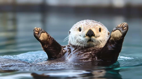 Otter Relaxing in Tranquil Waters