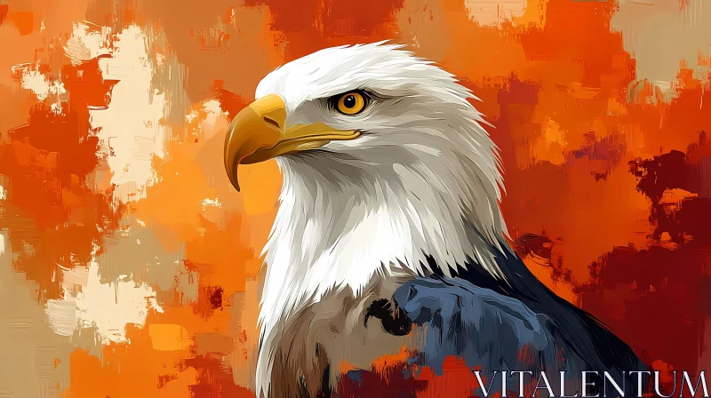 AI ART Eagle Portrait in Warm Tones