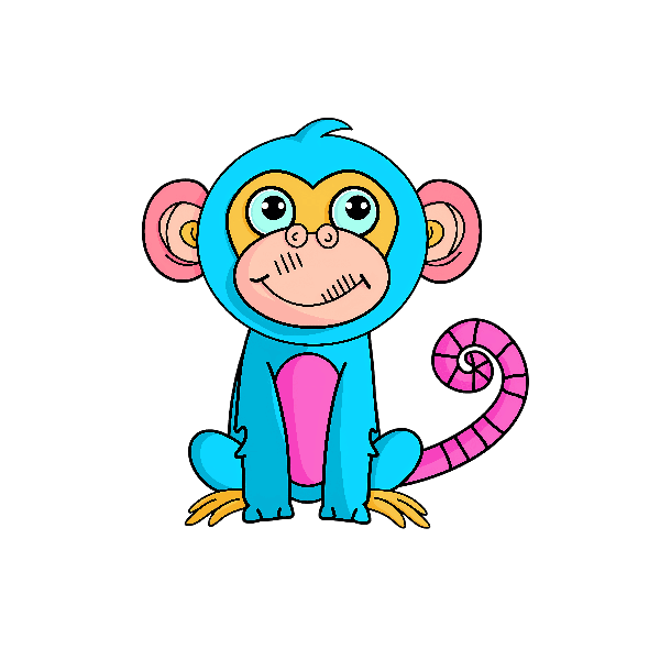 POD Design Playful Blue Monkey Art