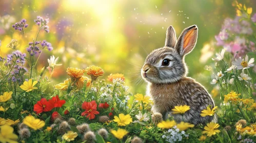 Rabbit Amongst Blooms