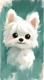 Cute White Puppy Art