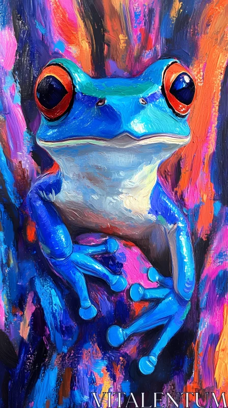 AI ART Colorful Frog Artwork