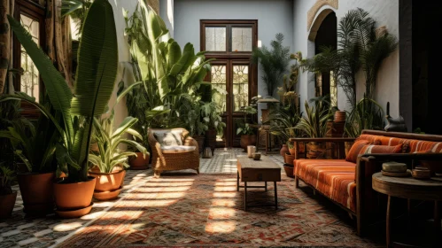 Antique-Inspired Tropical Living Room with Contrasting Shadows