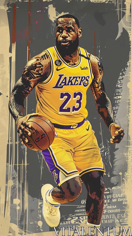 LeBron James Lakers Art AI Image