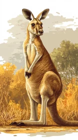 Wildlife Art of a Kangaroo
