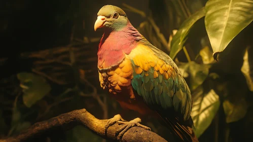 Colorful Bird Perched in Jungle