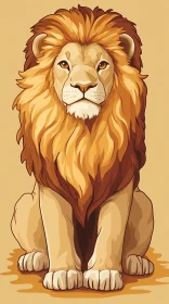 Regal Lion Portrait Art