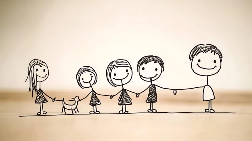 Simple Stick Figures Holding Hands