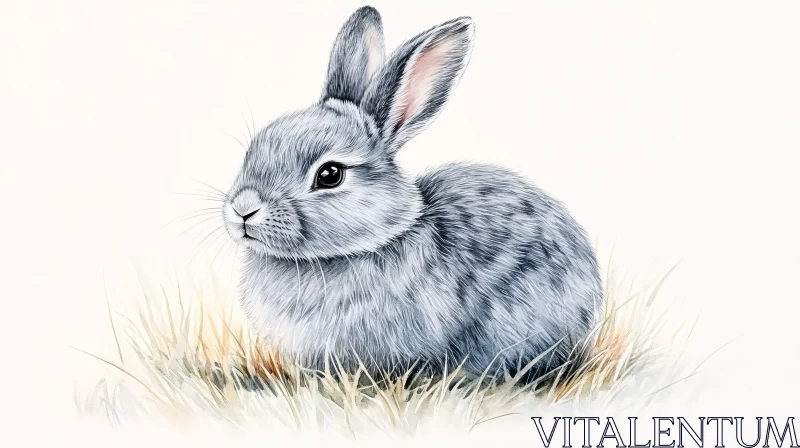 AI ART Textured Rabbit Art on Grass