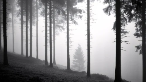 Enigmatic Misty Forest Scene