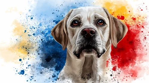 Colorful Dog Art Painting