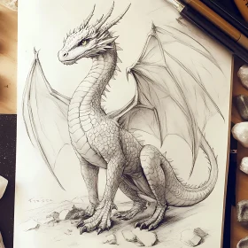 Mythical Dragon Sketch Art