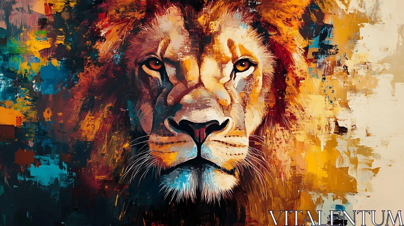 Lion in Acrylics AI Image