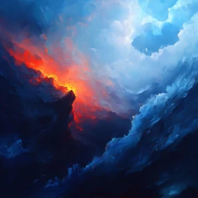 Fiery and Cool Color Contrasts in Clouds