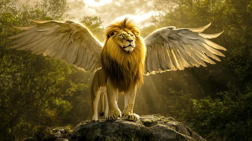 Majestic Lion with Wings