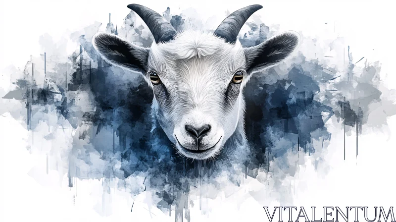 Goat in Watercolor AI Image