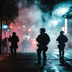 Nighttime City Riot Control