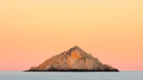 Rocky Island at Sunset