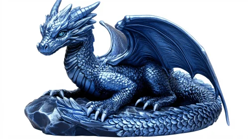 Azure Dragon Resting Stone Statue