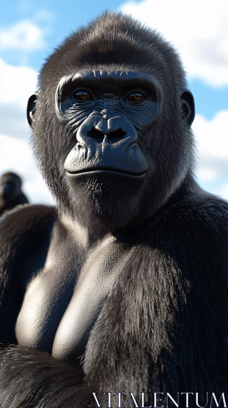 Gorilla Close-Up Portrait AI Image