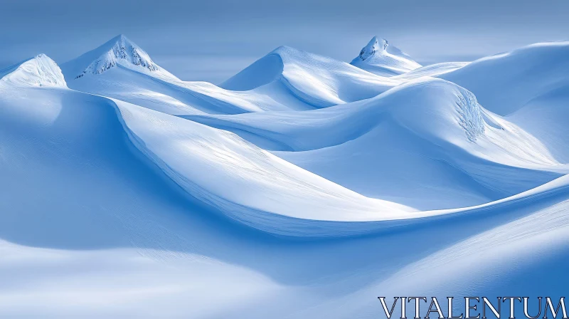 Tranquil Winter Mountain Landscape AI Image