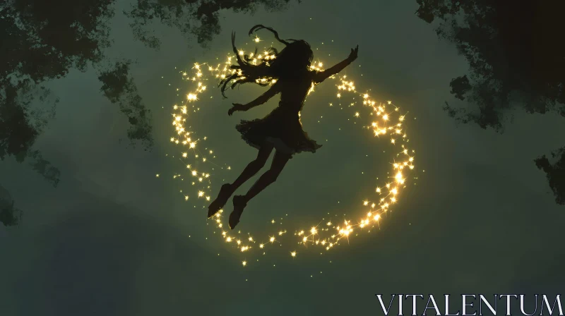 AI ART Enchanted Silhouette Girl Art