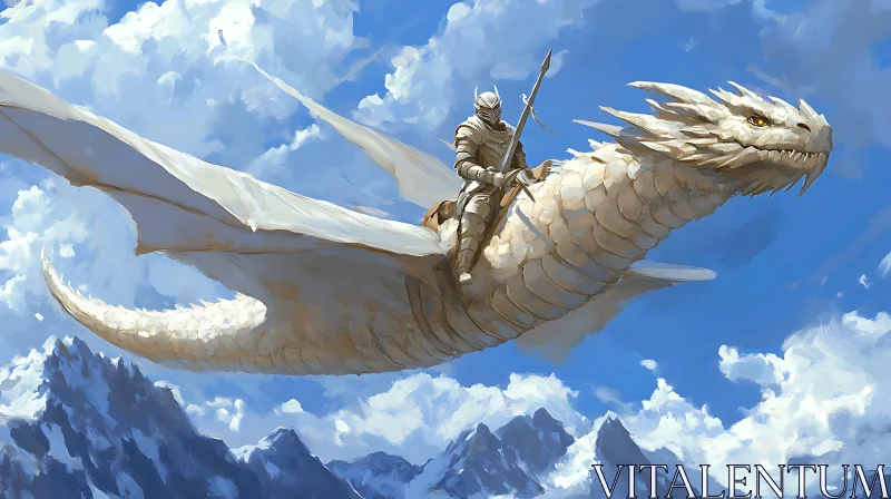 AI ART Dragon Rider in the Sky