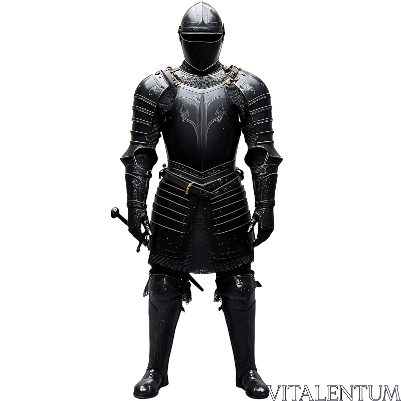 Full Body Black Knight Armor AI Image