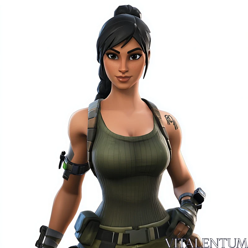 AI ART Female Character in Tank Top Art