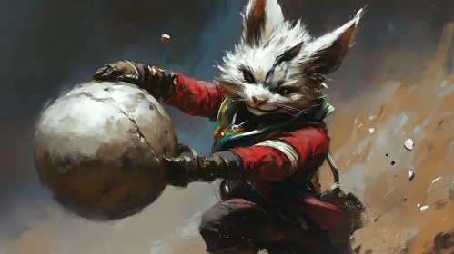 Anthropomorphic Rabbit Warrior Artwork