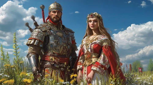 Warrior and Maiden in a Meadow