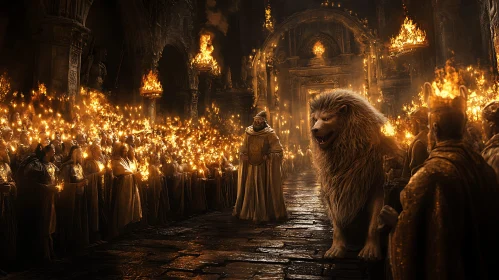 Procession with Lion and Candles