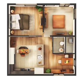 Compact Living Space Layout