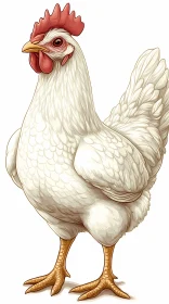 Detailed Chicken Drawing