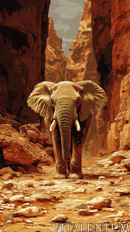 Canyon Elephant AI Image