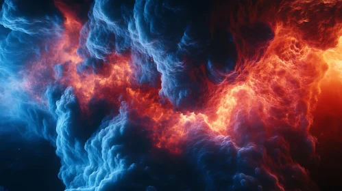 Fire and Ice Abstract Cloud Art